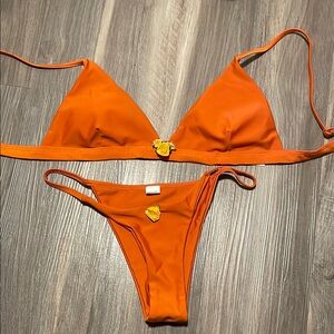 Orange Triangle Bikini Set